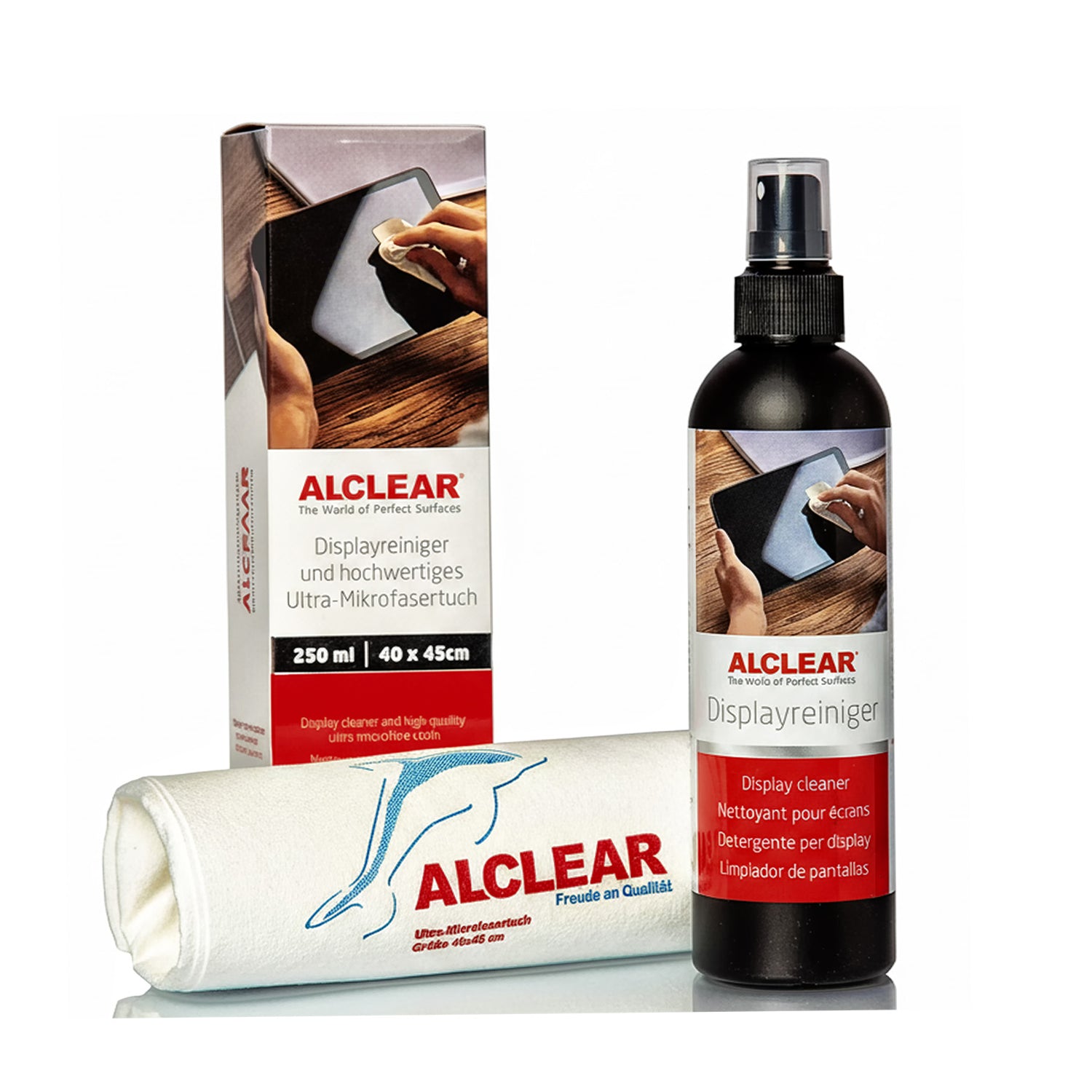 Displayreiniger 250 ml mit Mikrofasertuch (40x45 cm)